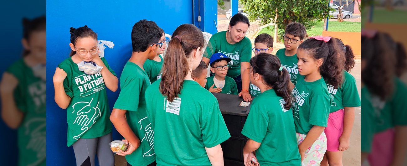 Alunos da EMEI Profa. Magda Contart dos Santos participam de oficina de compostagem com o projeto Plantando o Futuro