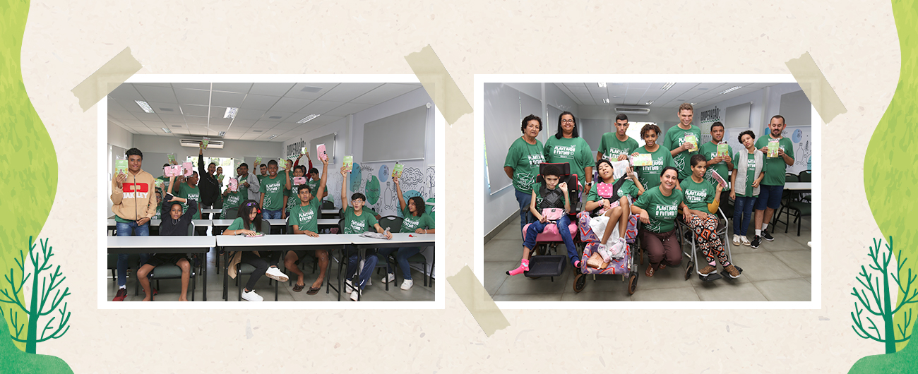 Alunos do Plantando o Futuro aprendem a cuidar da horta e homenageiam as mães
