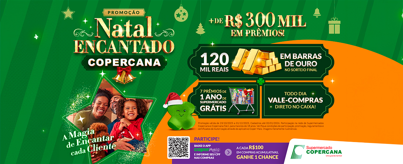 Supermercado Copercana lança a campanha “Natal Encantado” com mais de R$ 300 mil em prêmios 