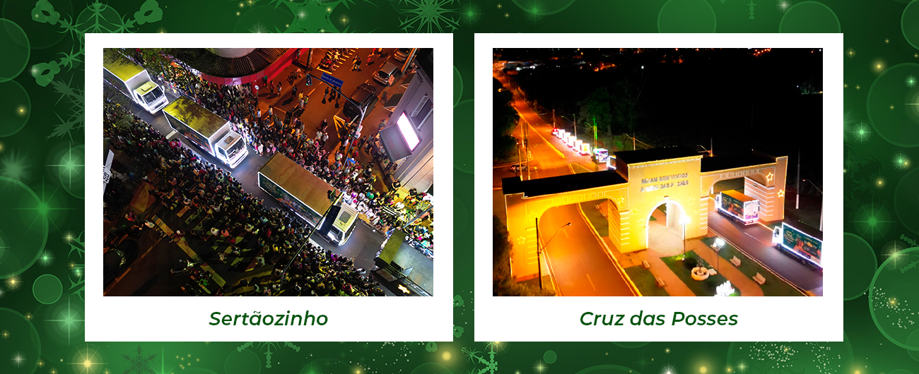Carreata Copercana Encantada leva magia natalina às ruas de Sertãozinho e Cruz das Posses